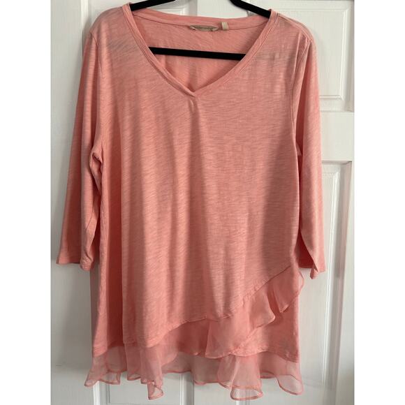 Soft Surroundings Women’s Grace Top Peach L - Picture 2 of 9